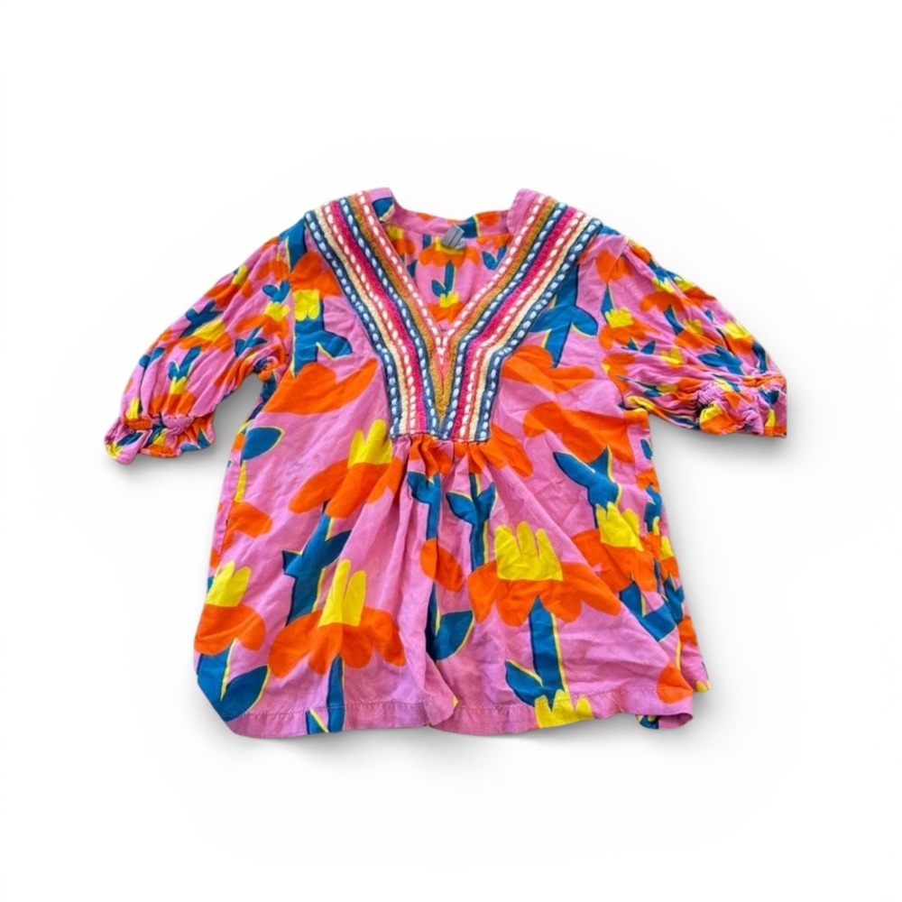 Anthropologie Bl-nk London Printed V-Neck Stephanie Top- size XXSP